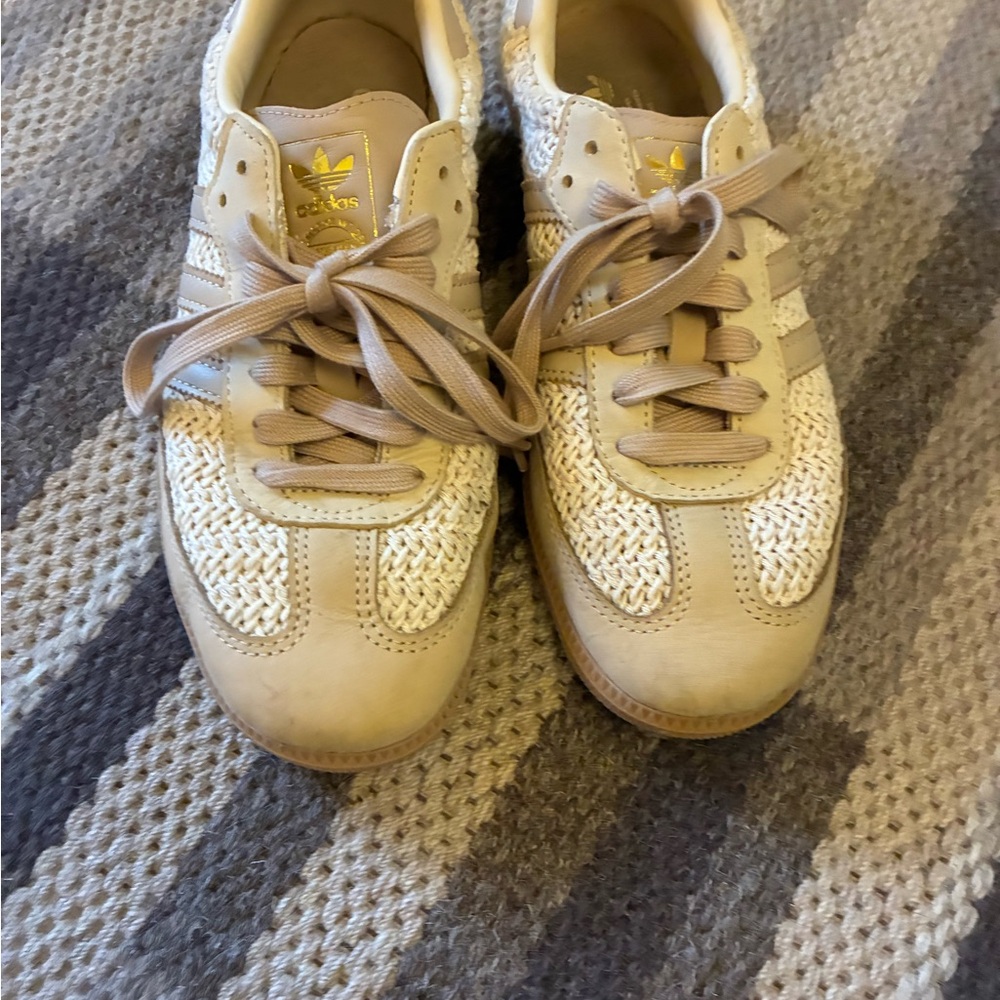 Adidas Women's SAMBA OG SHOES Sneakers Size US 7.5 Crochet Beige - Picture 10 of 11